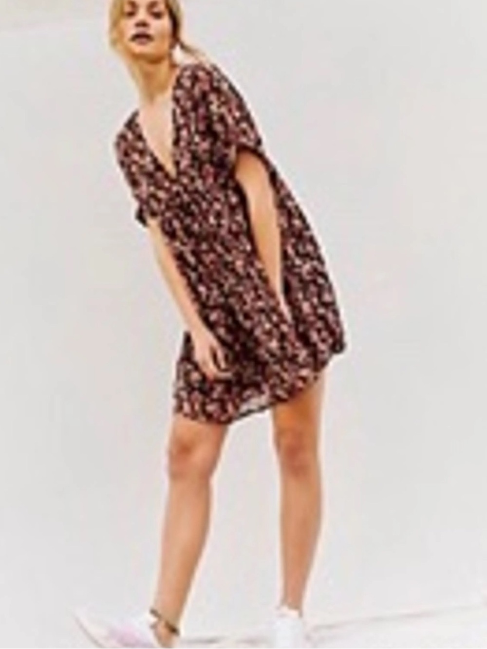 Free People V Neck Sun Up Babydoll Dress